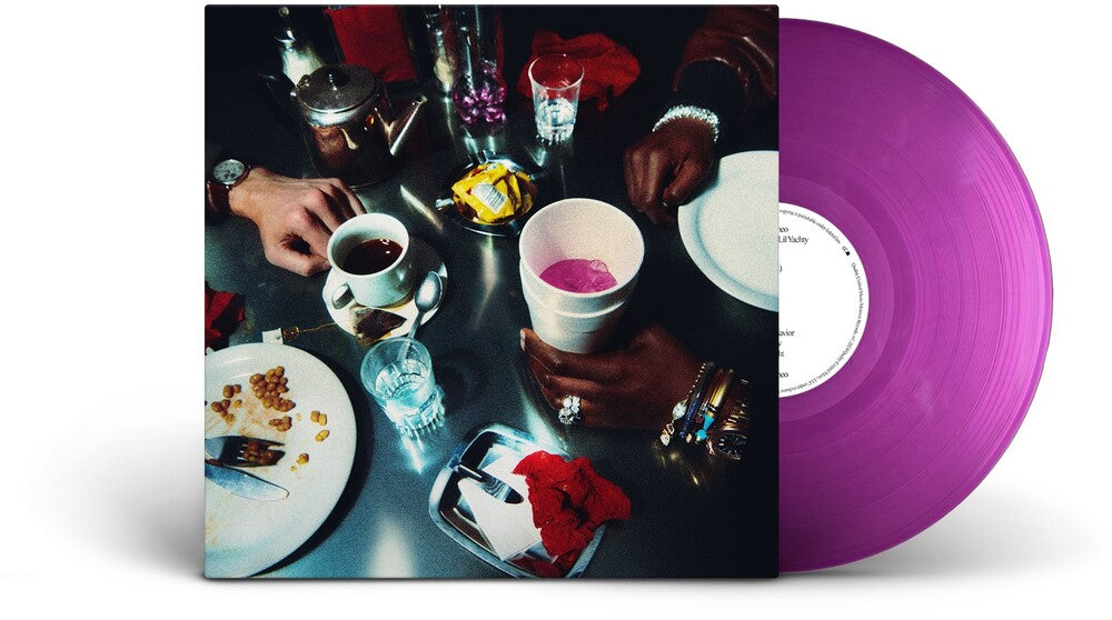 the album cover for James Blake &amp; Lil Yachty - Bad Cameo [Indie Exclusive Royal Magenta LP]