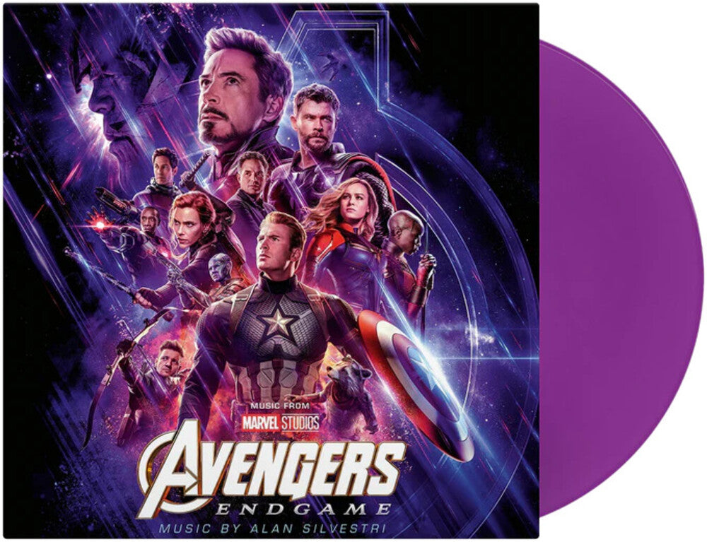 the album cover for Alan Silvestri  (Colv) (Purp) (Uk) - Music From Avengers: Endgame - O.S.T. [Colored Vinyl] (Uk)