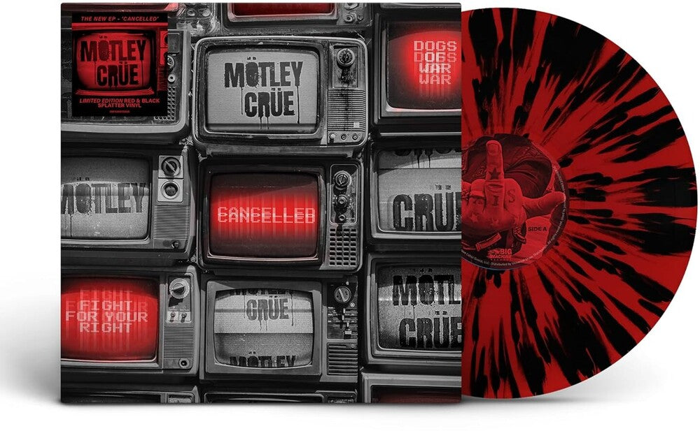 the album cover for Motley Crue - Cancelled [Red/Black Splatter 12inch EP]