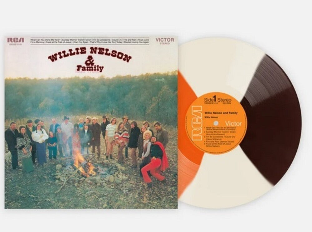 the album cover for Willie Nelson - Willie Nelson & Family - 180-Gram 'Campfire Quad' Colored Vinyl