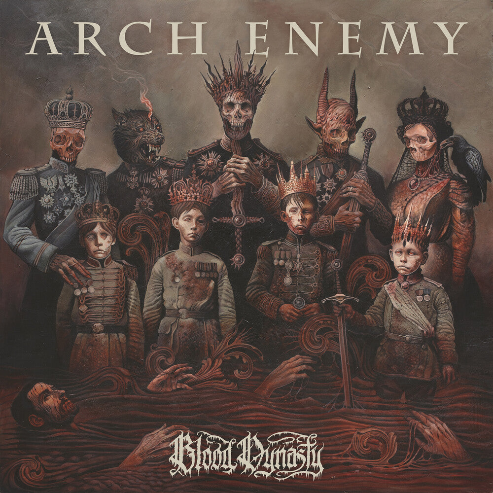 the album cover for Arch Enemy - Blood Dynasty [2 LP & 1 CD (LP1 Red golden) (LP 2 Black with etching) ]