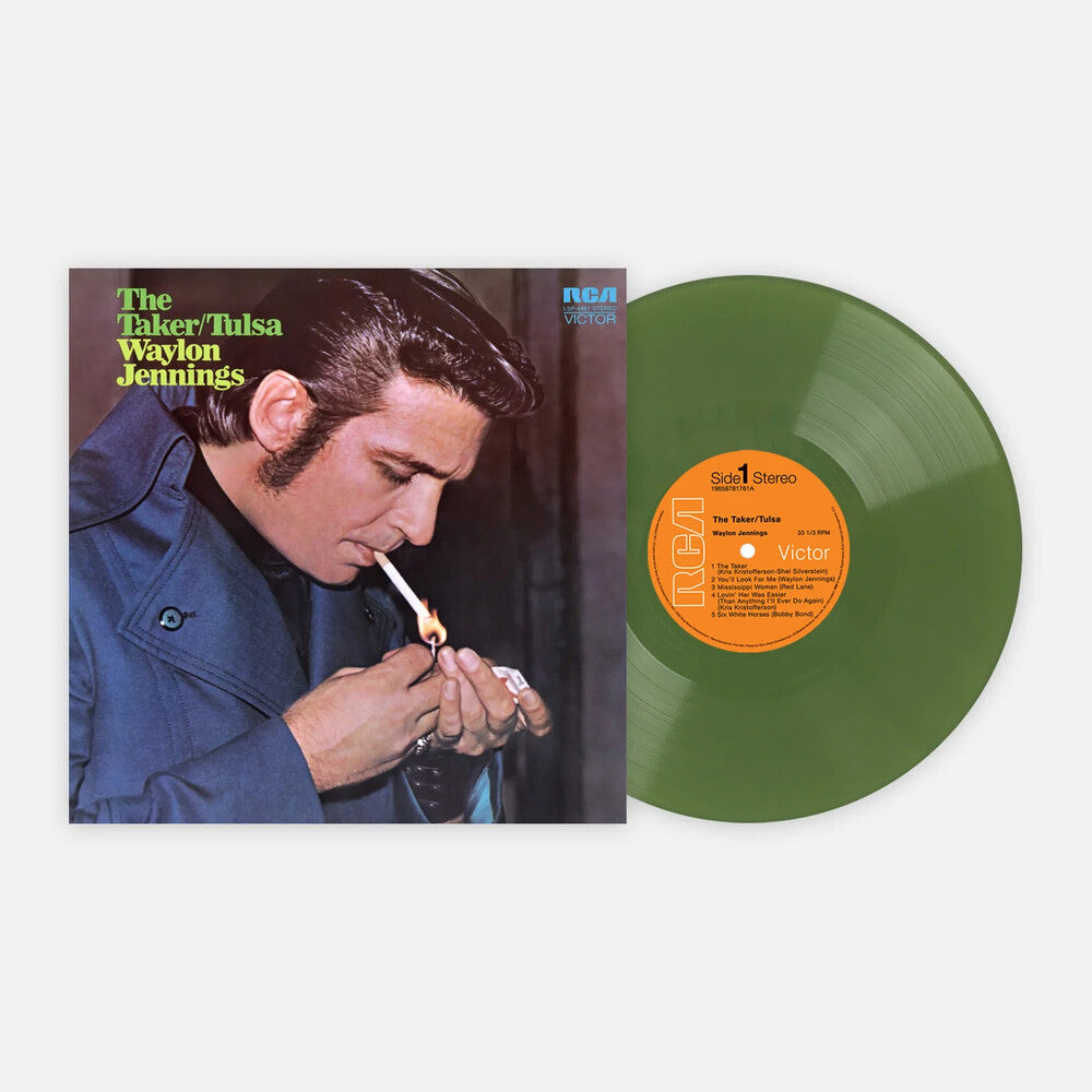 the album cover for Waylon Jennings - Taker / Tulsa [Colored Vinyl] (Grn) [180 Gram] (Can)
