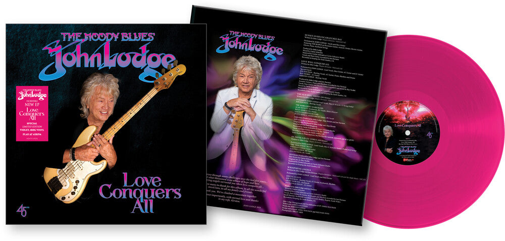 the album cover for John Lodge - Love Conquers All - Violet [Colored Vinyl] (Ep) (Org)