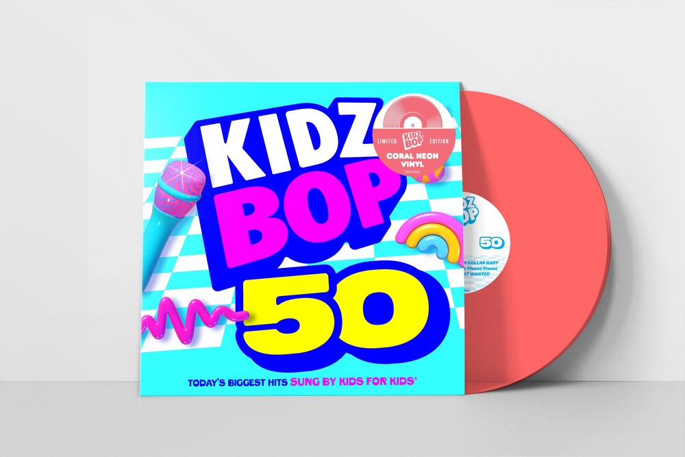 the album cover for KIDZ BOP Kids - KIDZ BOP 50 [Neon Coral LP]