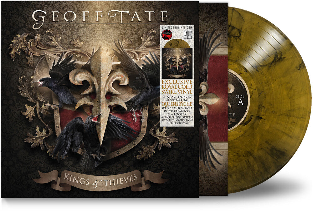 the album cover for Geoff Tate - King's & Thieves - Royal Gold Swirl [Colored Vinyl] (Gold)