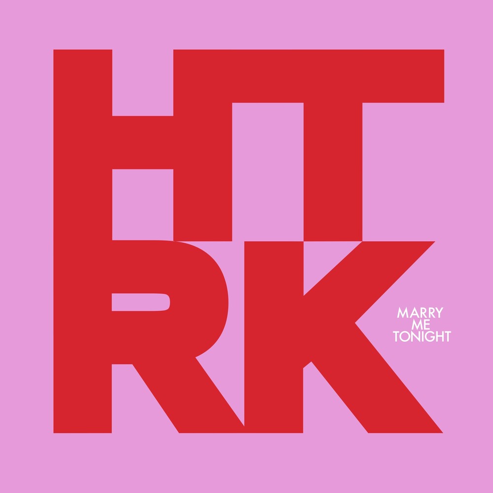 the album cover for Htrk - Marry Me Tonight (Ghostly 25 Year Anniversary Edition) -  [Pink & Black Vinyl LP]