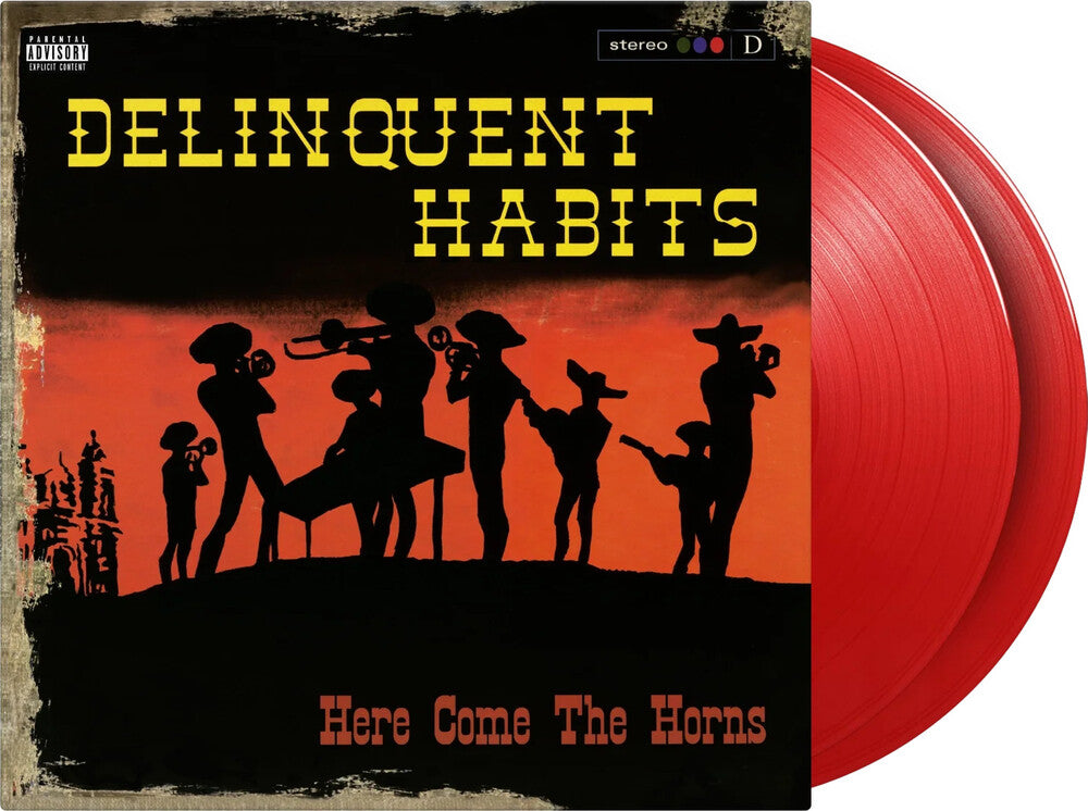 the album cover for Delinquent Habits - Here Comes The Horns [Colored Vinyl] [Limited Edition] [180 Gram] (Red)