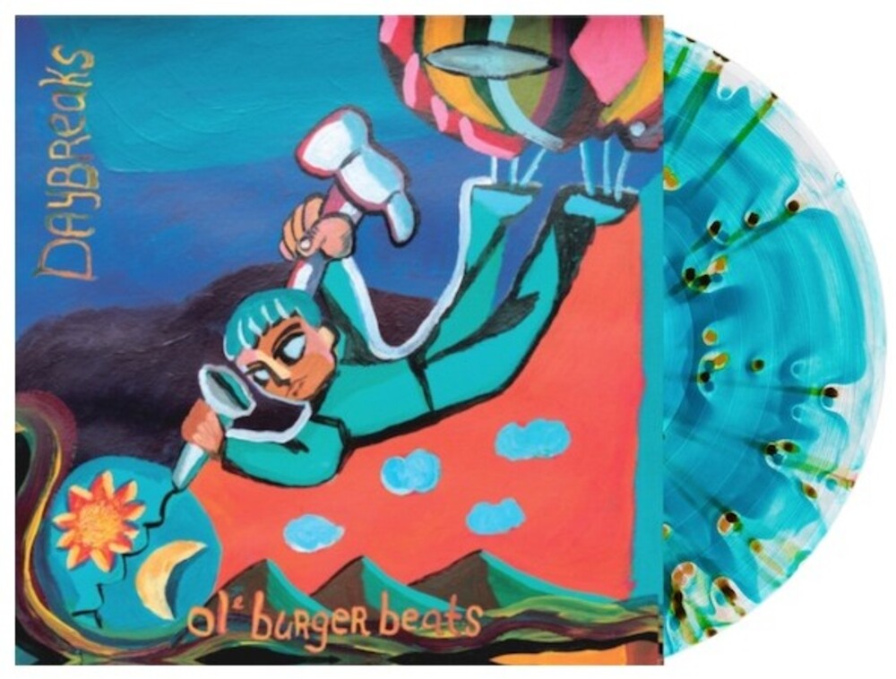 the album cover for Ol' Burger Beats - Daybreaks -  [Ghostly Sea Blue w/Black & Green Splatter LP]