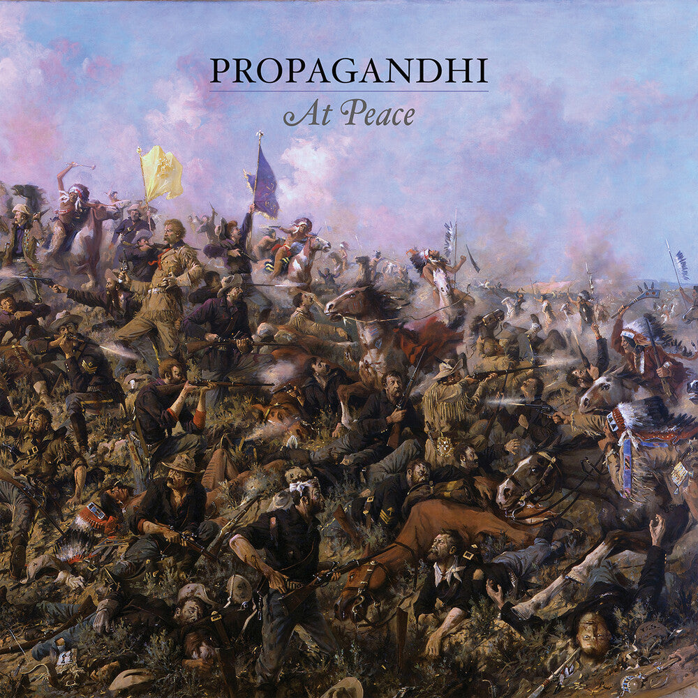 the album cover for Propagandhi - At Peace [Indie Exclusive] - Translucent Pink Glass [Colored Vinyl]