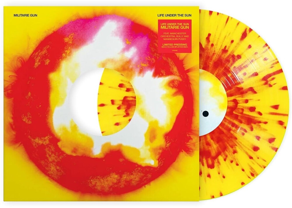 the album cover for Militarie Gun - Life Under The Sun [Red & Yellow Splatter vinyl]