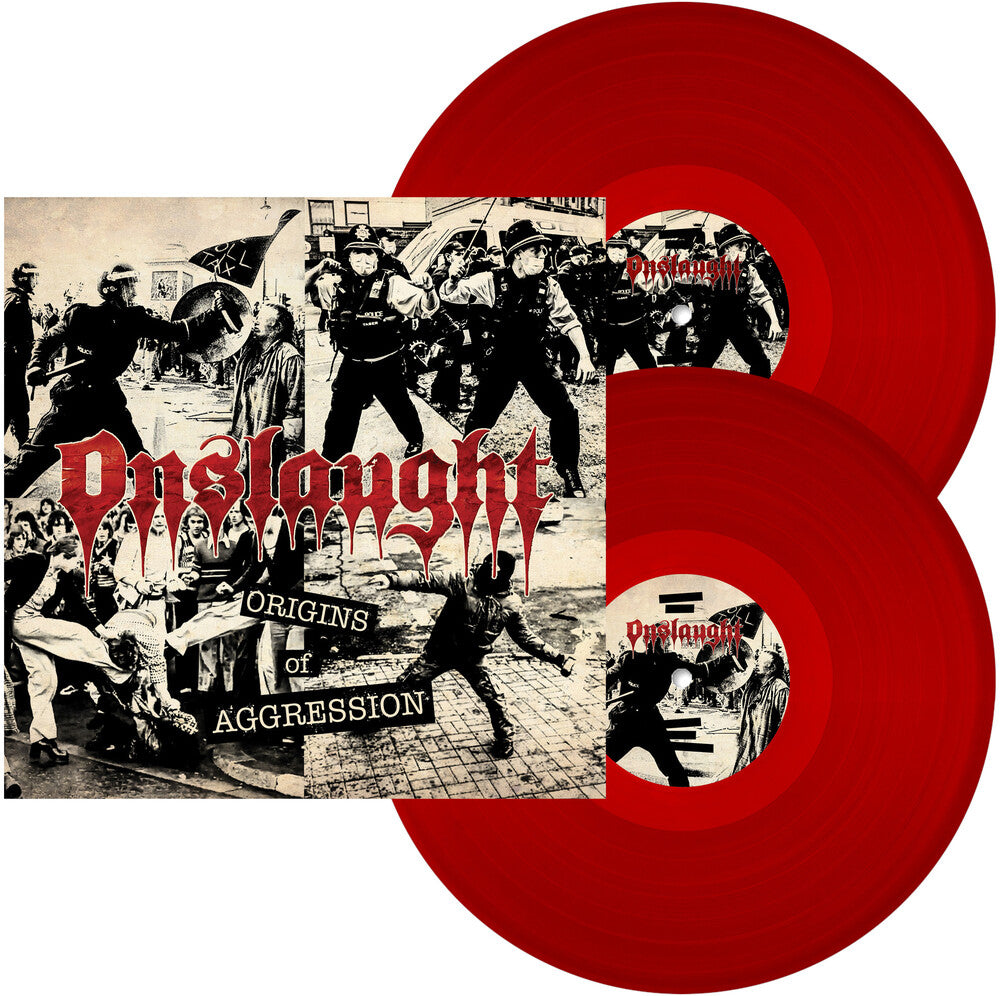 the album cover for Onslaught - Origins Of Aggression [2 LP Thermonuclear Red]