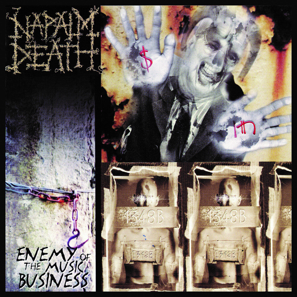 the album cover for Napalm Death - Enemy Of The Music Business [Colored Vinyl] (Ylw) [Reissue]