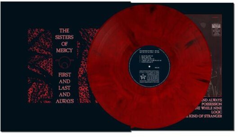 the album cover for Sisters Of Mercy - First And Last And Always (Elektra 75) [Colored Vinyl, Black and Red Marble]