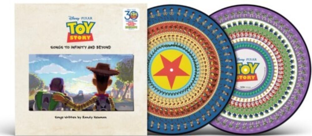 the album cover for Randy Newman - Toy Story: Songs To Infinity & Beyond (Original Soundtrack 30th Anniversary) [Limited Edition Zoetrope LP]