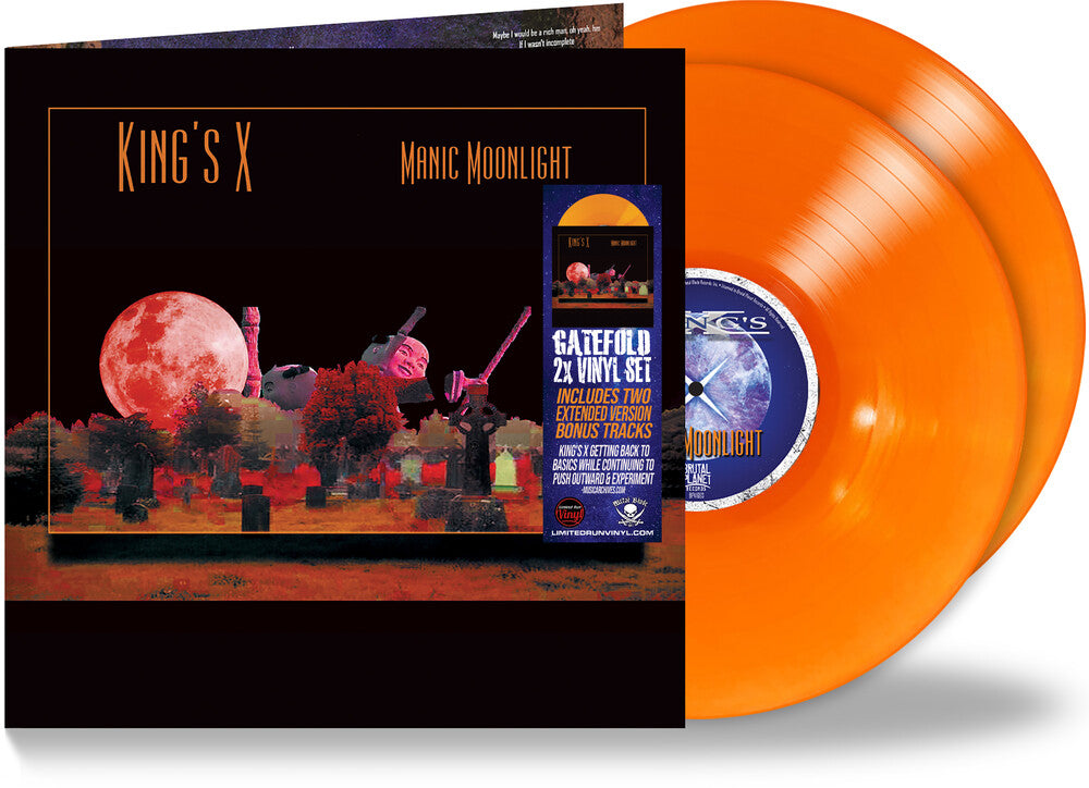 the album cover for King's X - Manic Moonlight - Orange (Bonus Tracks) [Colored Vinyl]