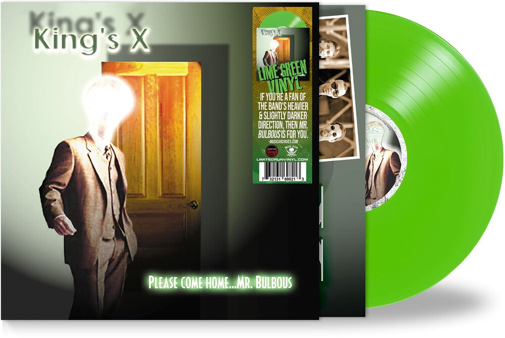 the album cover for King's X - Please Come Home...Mr. Bulbous - Green [Colored Vinyl]