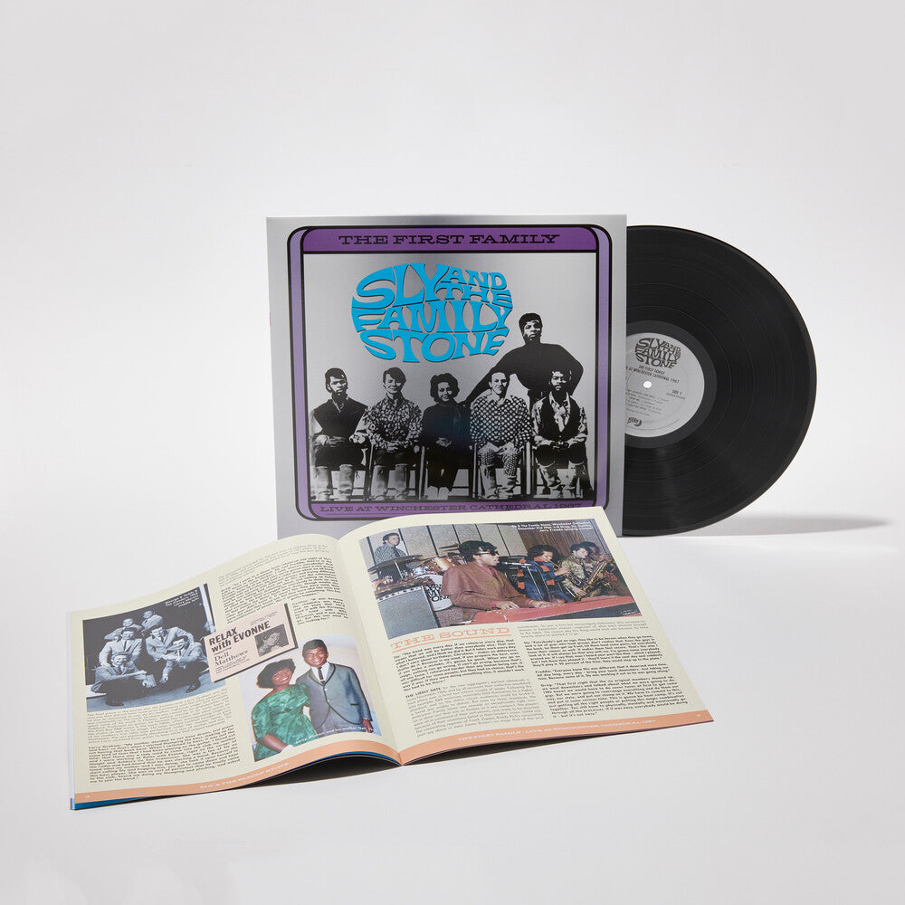 the album cover for Sly &amp; The Family Stone - The First Family: Live at Winchester Cathedral 1967 -  [LP and 24 Page Book ]