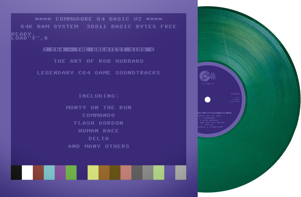 the album cover for Rob Hubbard  (Colv) (Grn) (Ltd) (Fra) - C64 Greatest Sids: Art Of Rob Hubbard - Green