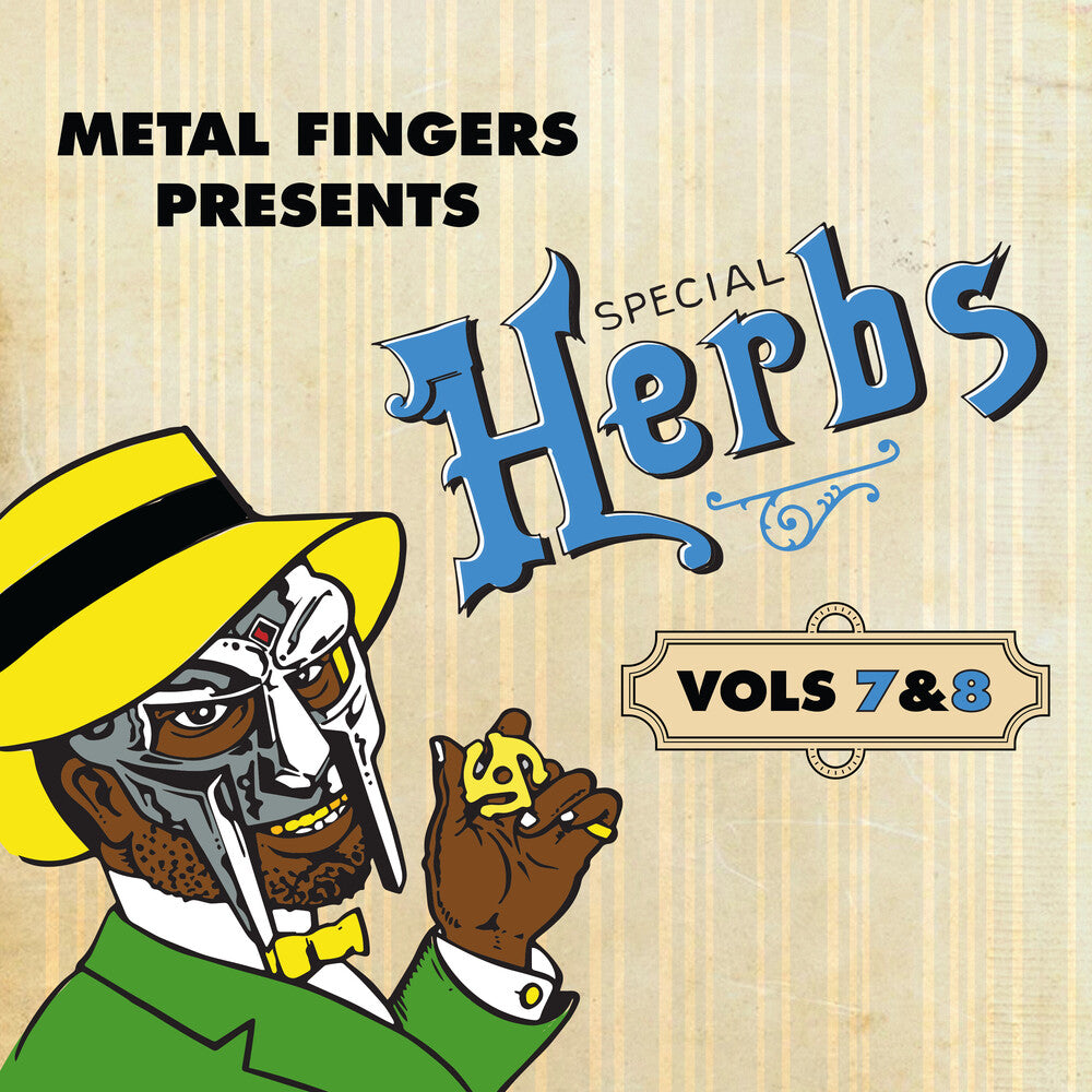 the album cover for MF DOOM - Metal Fingers Presents: Special Herbs Vol. 7 & 8 [Sky Blue 2xLP]