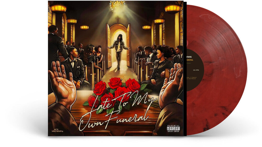 the album cover for Boldy James - Late To My Own Funeral [Red Marble Colored Vinyl]
