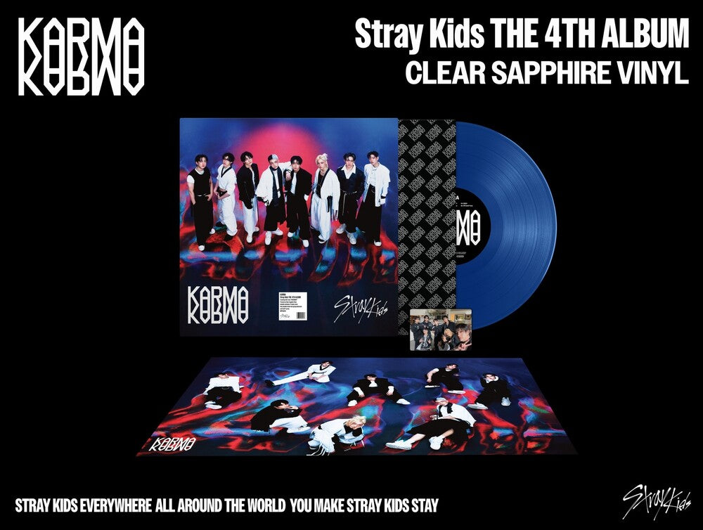 the album cover for Stray Kids - KARMA [CLEAR SAPPHIRE VINYL]