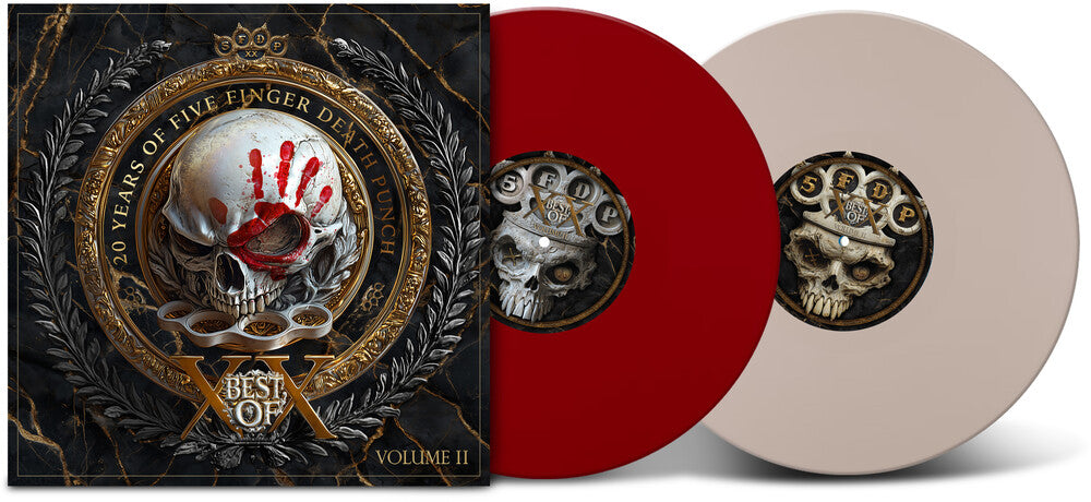 the album cover for Five Finger Death Punch - Best Of - Volume 2 [Indie Exclusive Blood & Bone LP]