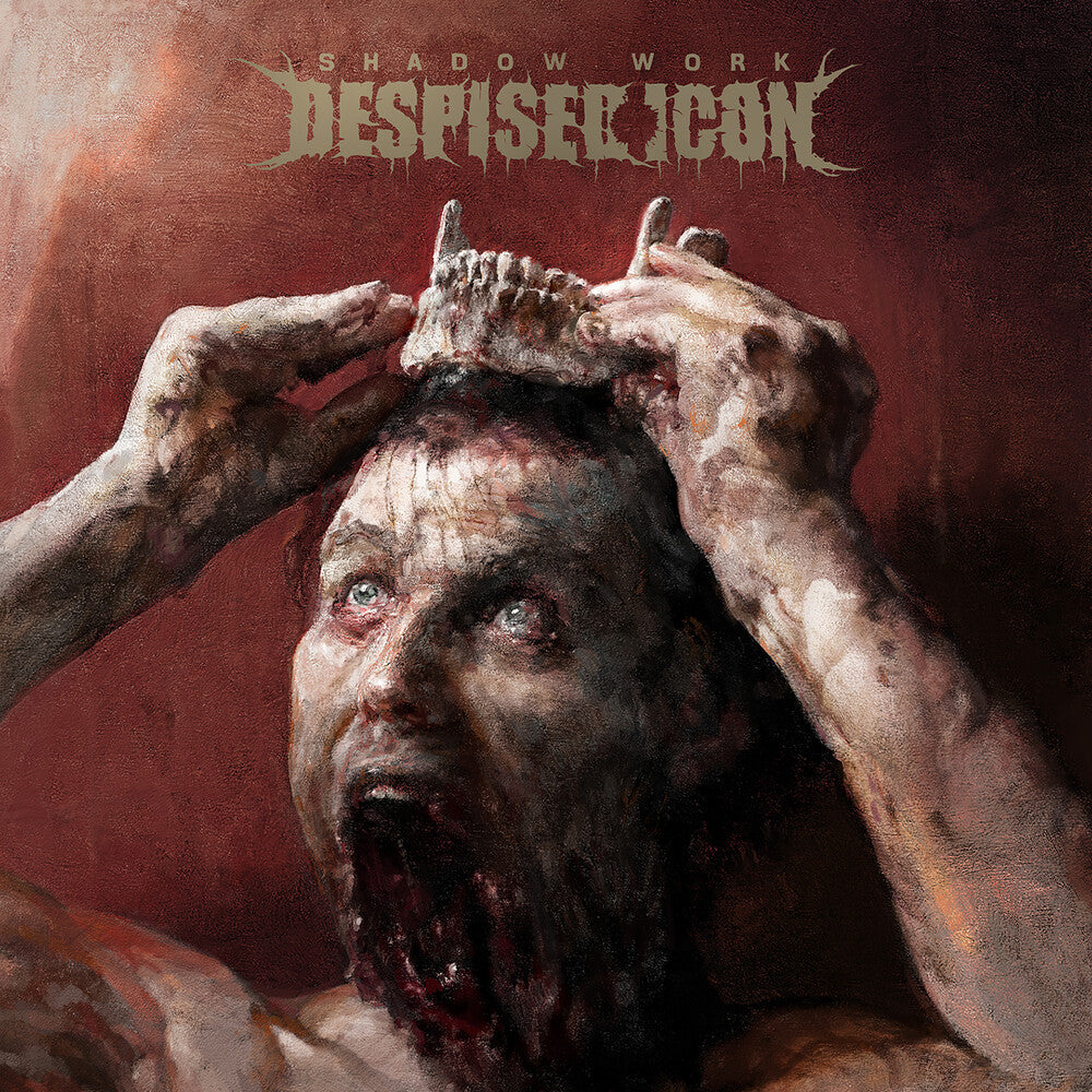 the album cover for Despised Icon - Shadow Work [Red Black White Marbled Vinyl]