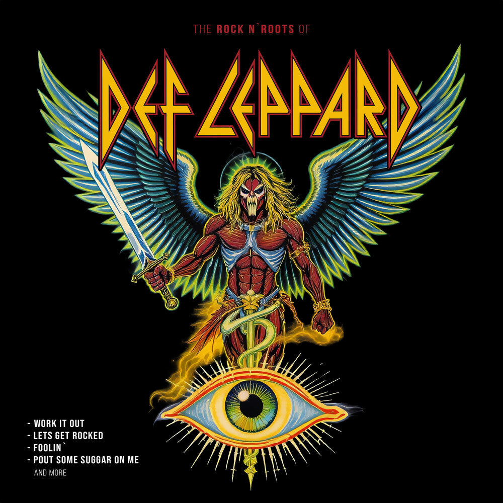 the album cover for Def Leppard - Rock N' Roots Of [Yellow]