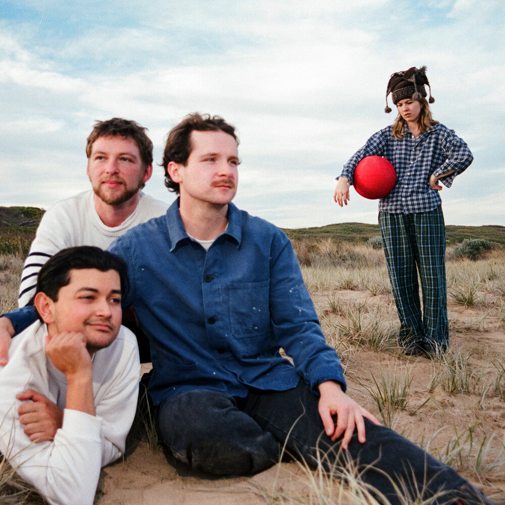 the album cover for The Belair Lip Bombs - Again [Sky Blue Vinyl LP]