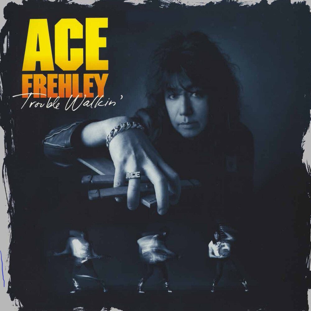 the album cover for Ace Frehley - Trouble Walkin' [Green Marble]