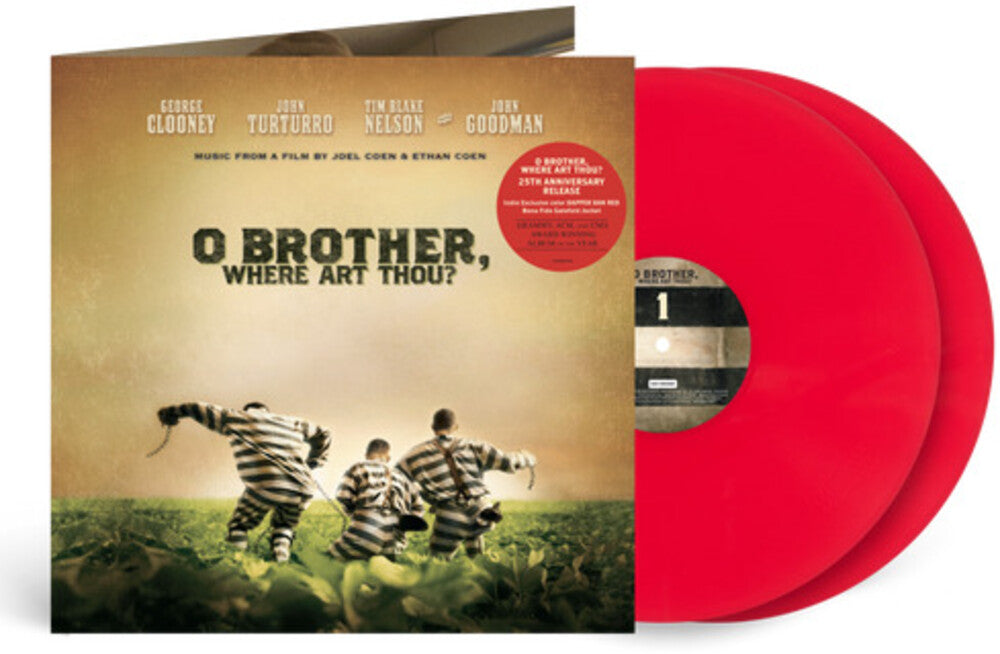 the album cover for Various Artists - O Brother, Where Art Thou? (Original Motion Picture Soundtrack) - 25th Anniversary [Indie Exclusive Dapper Dan Red]