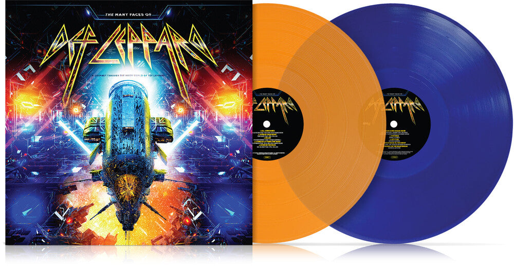 the album cover for Various Artists - Many Faces Of Def Leppard [Orange & Blue]
