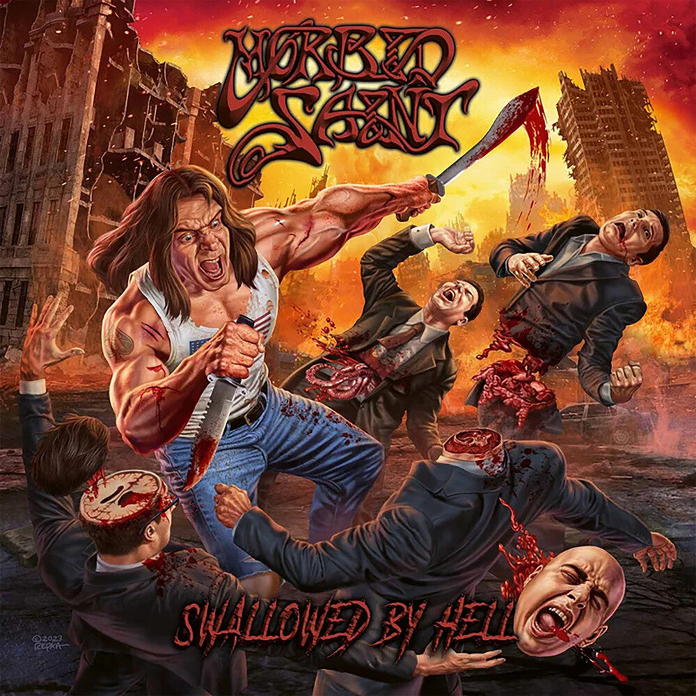 the album cover for Morbid Saint - Swallowed By Hell [Indie Exclusive Colored Vinyl]