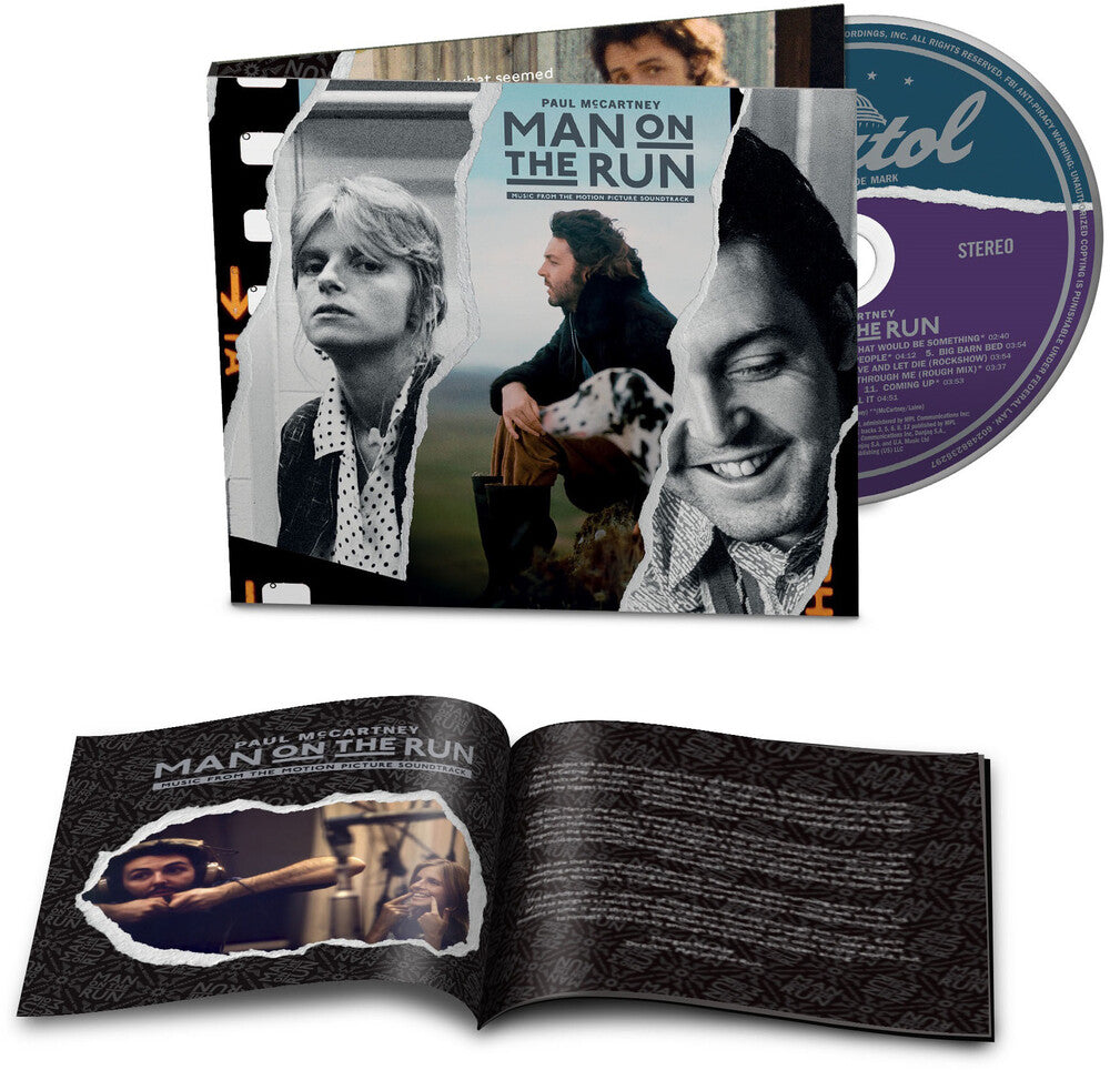 the album cover for Paul McCartney & Wings - Man On The Run Soundtrack