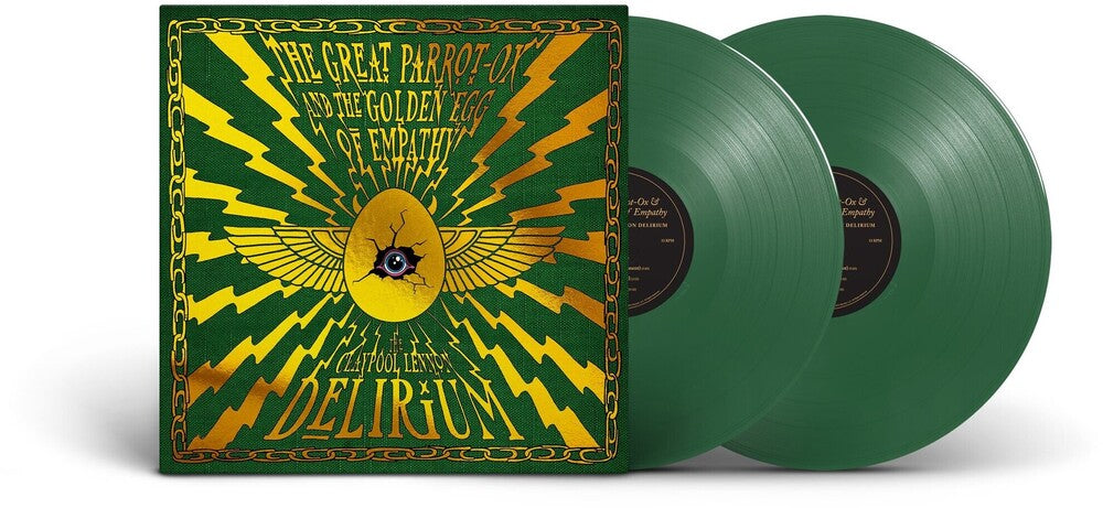 the album cover for Claypool Lennon Delirium - The Great Parrot-Ox and the Golden Egg of Empathy [Opaque Green with 24 Page Comic Book]