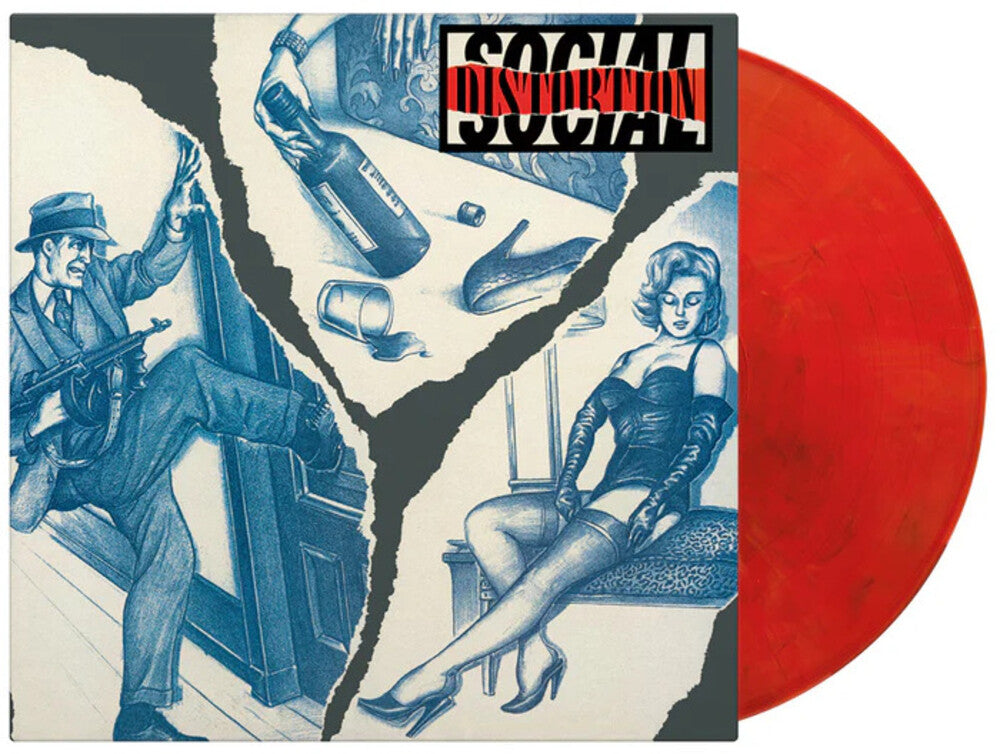 the album cover for Social Distortion - Social Distortion [180 Gram Translucent Red Black White Marble] 