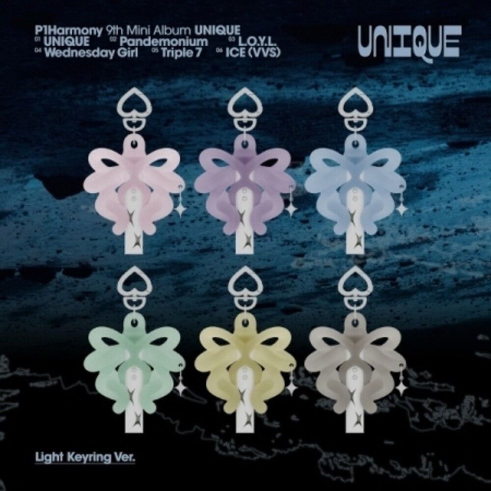 the album cover for P1harmony - Unique - Light Keyring Version (Asia)