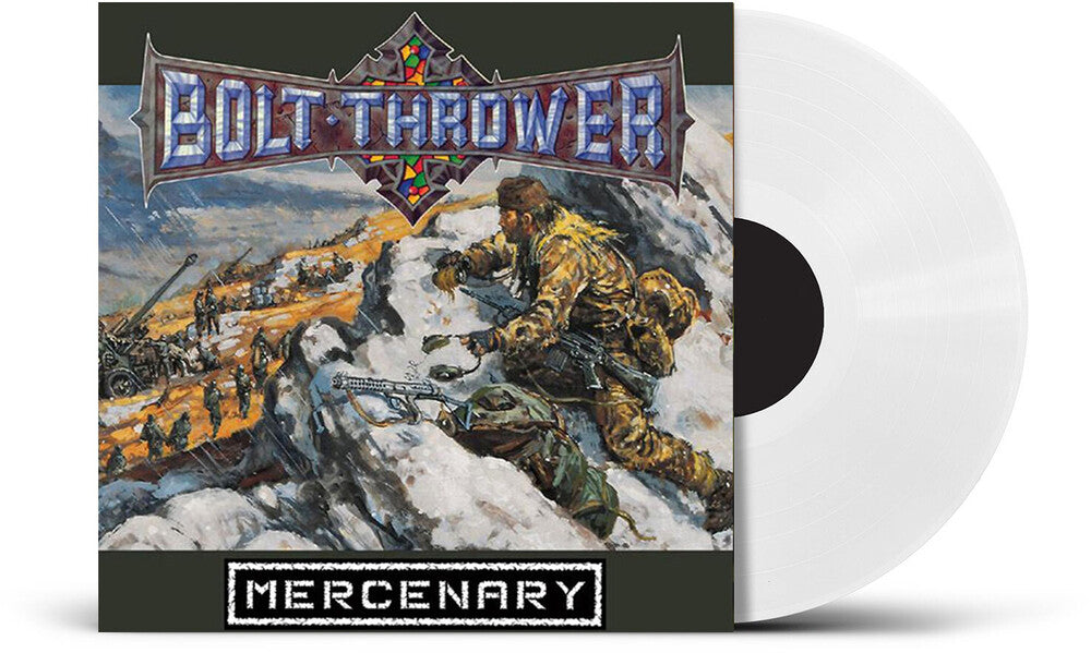 the album cover for Bolt Thrower - Mercenary - Uk Exclusive Clear Vinyl [Clear Vinyl] (Uk)