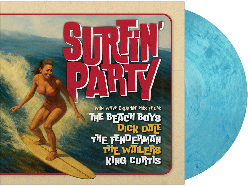 the album cover for Surfin Party / Various (Blue) (Cvnl) (Ltd) (Ogv) - Surfin Party / Various - Clear & Blue Vinyl (Blue)