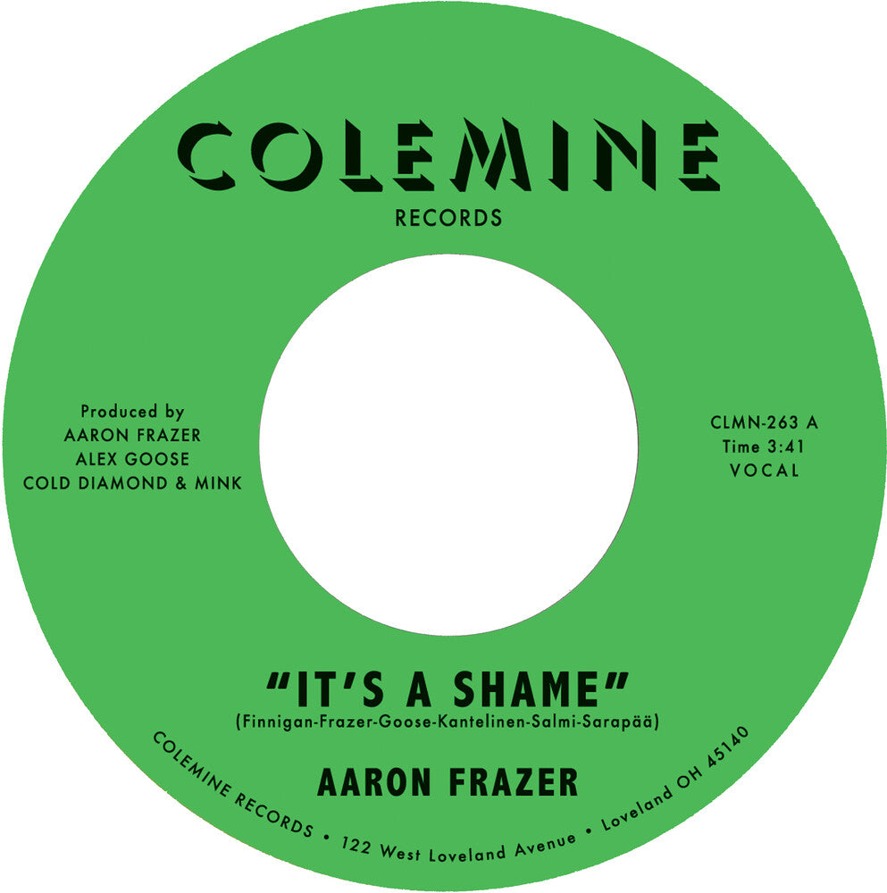 the album cover for Aaron Frazer - It's A Shame B/W The Fool - Green [Colored Vinyl] (Grn)