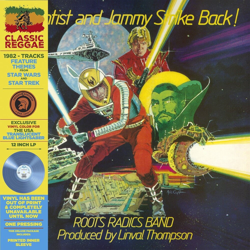 the album cover for Roots Radics Band - Scientist & Jammy Strike Back [Blue]
