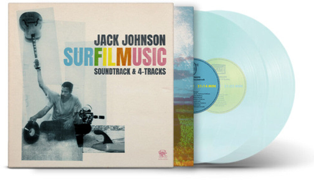 the album cover for Jack Johnson - SURFILMUSIC (Soundtrack & 4-Tracks) [Indie Exclusive Soda Pop Bottle Blue]
