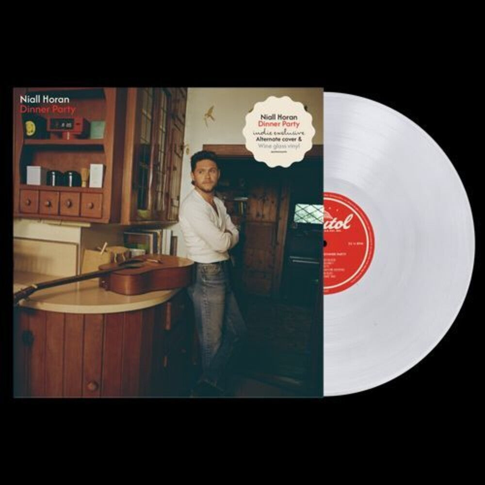 the album cover for Niall Horan - Dinner Party [Indie Exclusive Wine Glass Clear LP with Alternate Cover]
