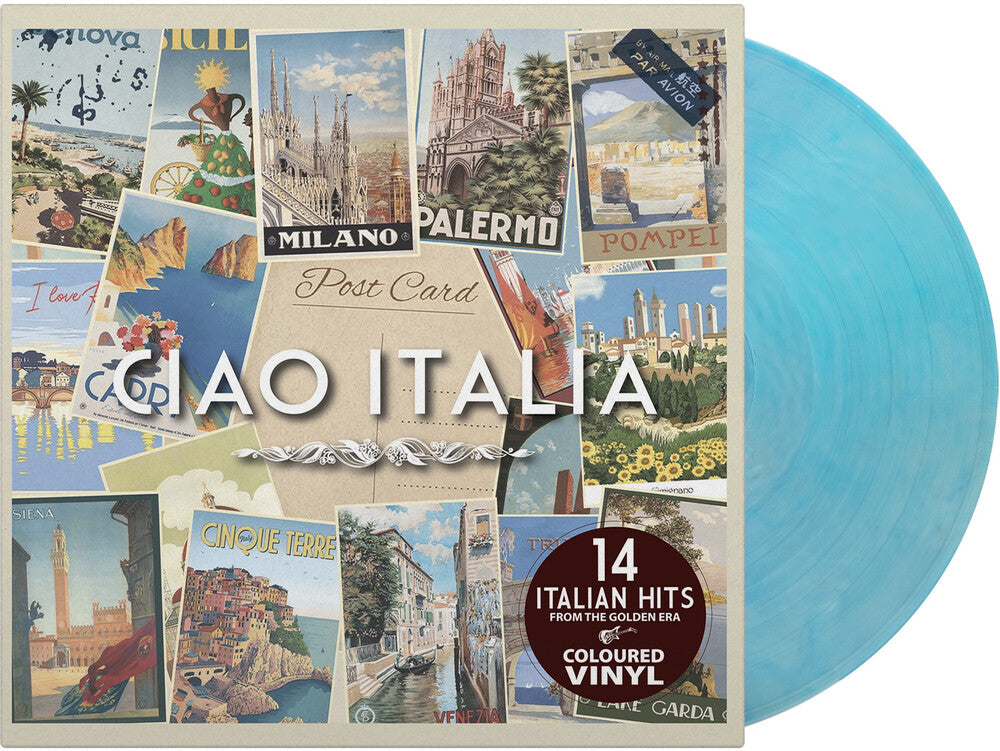 the album cover for Ciao Italia / Various - Ciao Italia / Various - Transparent Silver & Blue Vinyl
