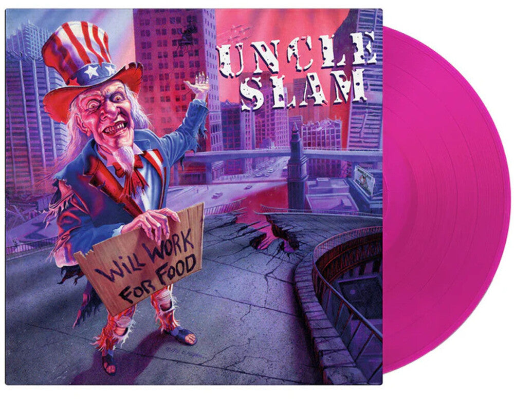 the album cover for Uncle Slam - Will Work For Food [180 Gram Purple]
