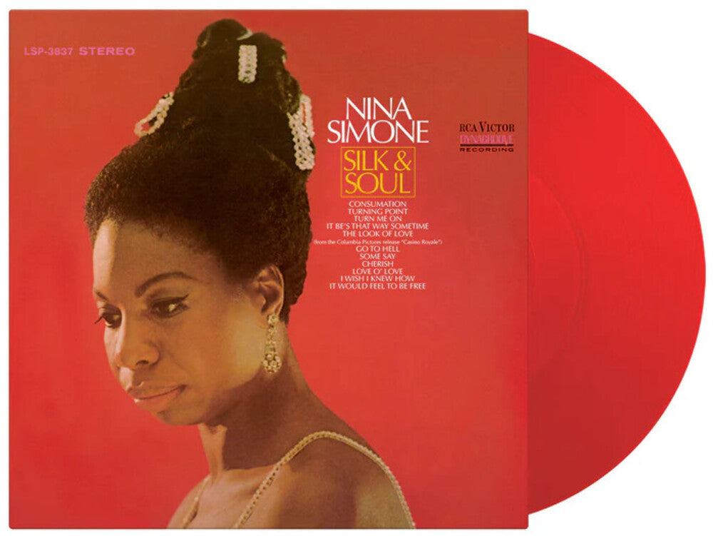 the album cover for Nina Simone - Silk & Soul - Limited 180-Gram Translucent Red Colored Vinyl