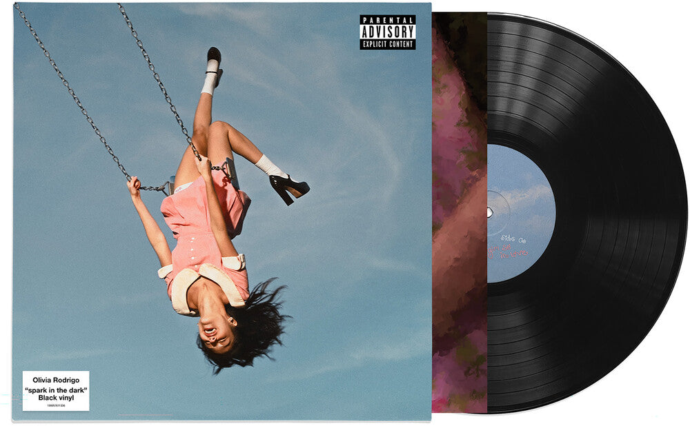 the album cover for Olivia Rodrigo - you seem pretty sad for a girl so in love ['spark in the dark' black]
