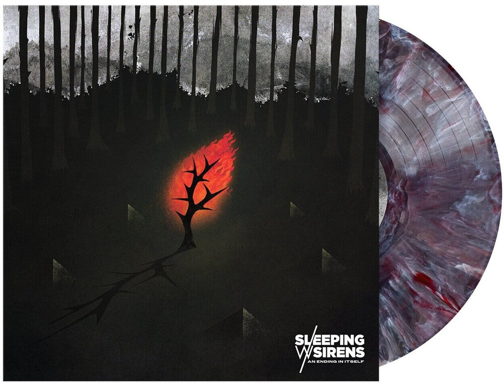 the album cover for Sleeping With Sirens - An Ending In Itself [Black/White/Red Swirl]