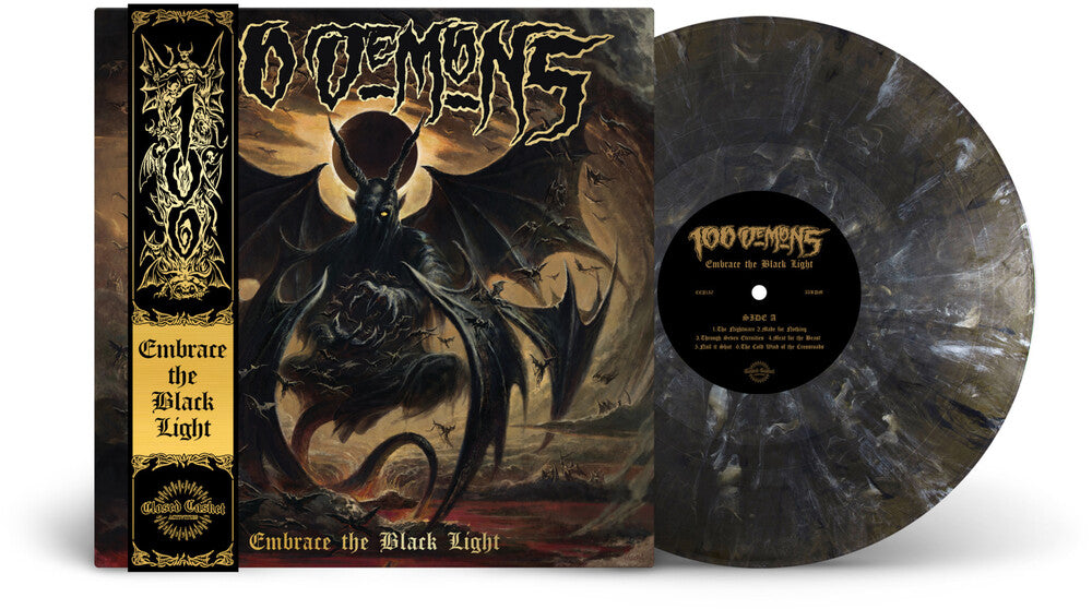 the album cover for 100 Demons - Embrace the Black Light [Indie Exclusive Onyx Marble]