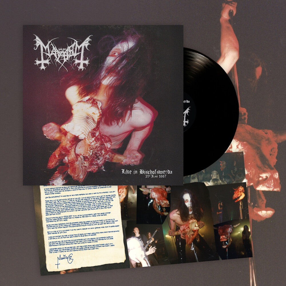 the album cover for Mayhem - Live In Bischofswerda (21st June 1997) [Black]